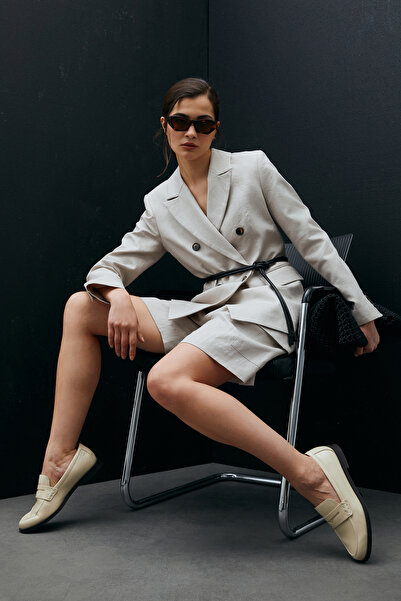 Lufian Mıreler Kadın Keten Ceket Bej