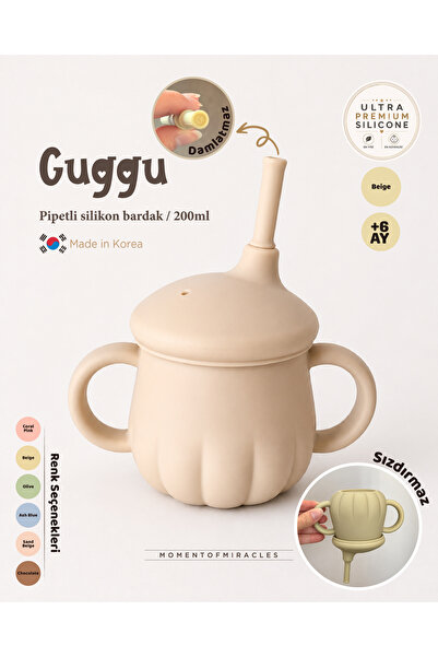 Tgm Baby Guggu Ultra Premium Silikon Pipetli Alıştırma Bardağı (200 ml)