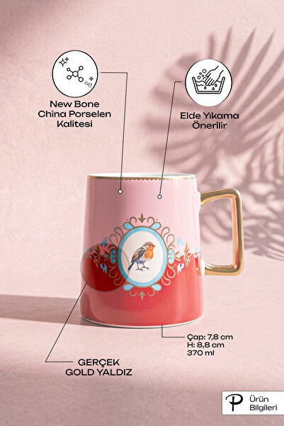 Perotti Birdy Porselen Tekli 250 ml Kupa