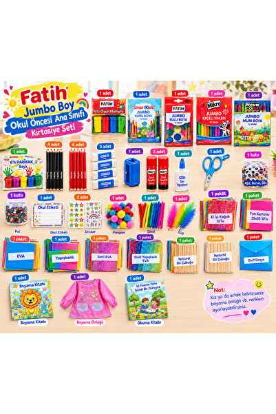 Fatih Jumbo Boy Okul Öncesi Ana Sınıfı Kırtasiye Seti- İlkokul Kırtasiye Seti...
