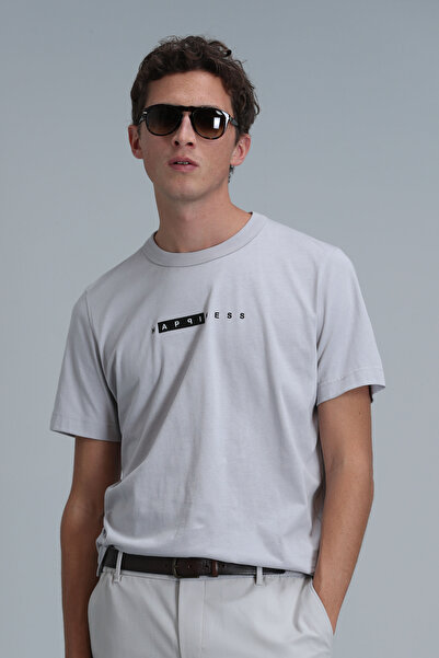Lufian Kane Modern Grafik T- Shirt Taş