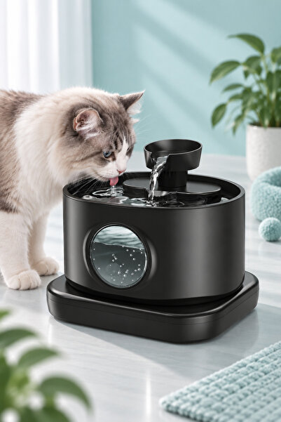 Elindor Dozator de apă wireless pentru pisici și câini, silențios, 2,8 l, 2 m...
