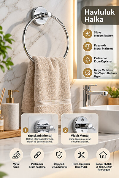 UG Home Krom Halka Havluluk  Havlu Askısı