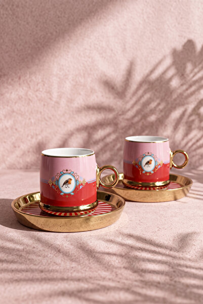 Perotti Birdy Porcelain 2-Person 4-Piece Coffee Cup Set