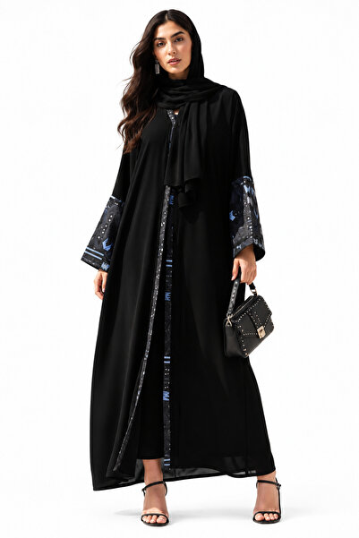 Azria Fashion عباءة مطرزة مع حجاب