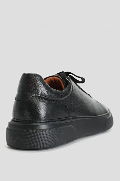Lufian Tommy Erkek Deri Sneaker Ayakkabı Siyah