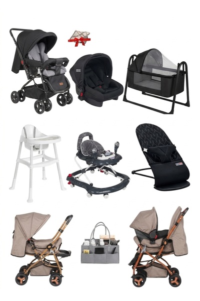 Calvin Baby 8 Parça Ekonomik Bebek Çeyiz Seti BebekArabası Puset AnaKucağı Be...