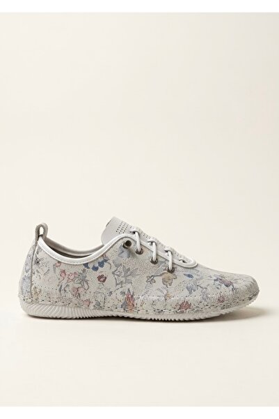 Genel Markalar Kadın Hakiki Deri Çiçek Desenli Comfort Sneaker & Günlük Ayakk...