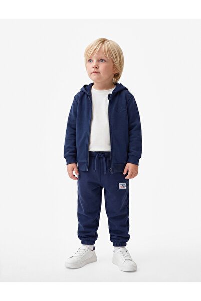 Koton Three-Threaded, Label-Printed, Elastic-Waisted Jogger Sweatpants with P...
