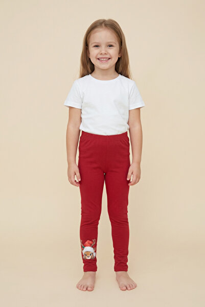 CRASSİ Girl's Christmas Leggings 2 Thread Ş Fleece-Lined Printed