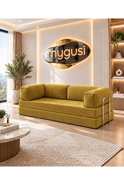 Mygusi MyLegom 90x200 Yataklı Kanepe Fitilli Kadife Dinlenme Koltuğu, Yıkanab...