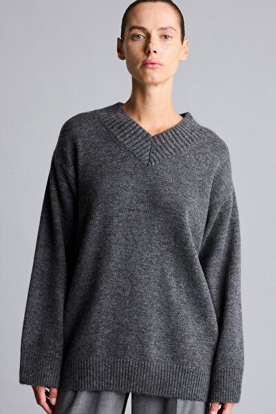 DeFacto Relax Fit V-Neck Knitwear Sweater Tunic H6181Ax26Wn