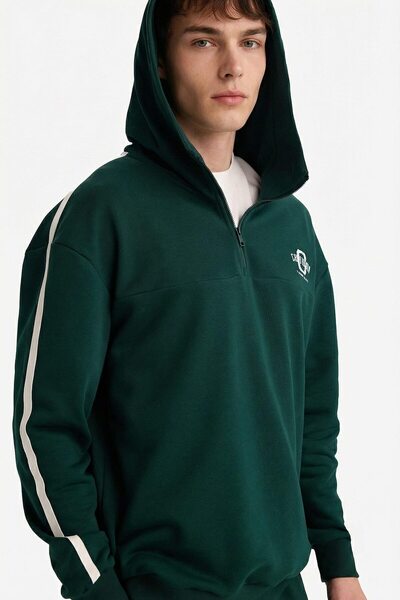 DeFacto Cotton Boxy Fit Hooded Printed Sweatshirt F8659Ax26Sp