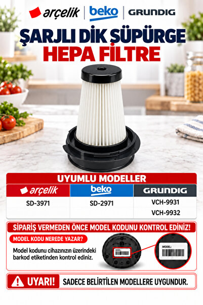 Beko Sd-2971 Kablosuz Şarjlı Dik Süpürge Hepa Filtresi