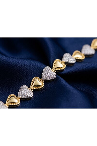 Xuping Taşlı Kalpli Bileklik 14K Gold