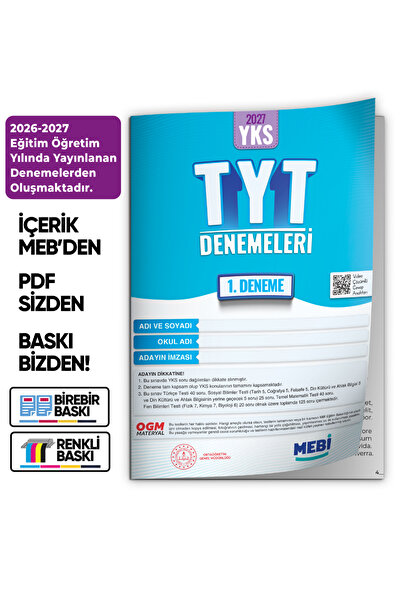 İnformal Yayınları 2027 YKS-TYT MEBi ONLİNE Türkiye Geneli 1. Deneme Büyük Bo...