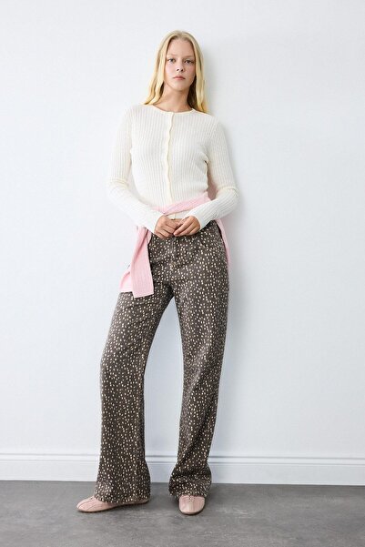 DeFacto Kamuflaj Desenli Straight Fit Normal Bel Standart Boy Gabardin Pantol...