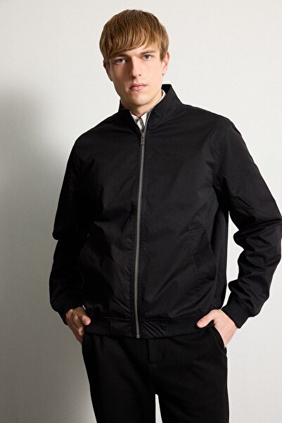 DeFacto Slim Fit Dik Yaka Astarlı Fermuarlı Mont D7338AX25SP