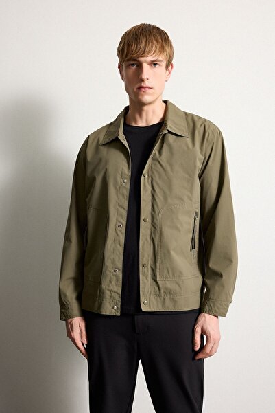 DeFacto Regular Fit Polo Collar Waterproof Jacket F8481Ax26Sp