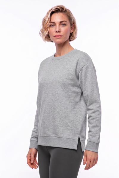 Cottonland Women's Lola O-Neck, Regular Cut, Slit Three-Thread Cotton Sweatsh...