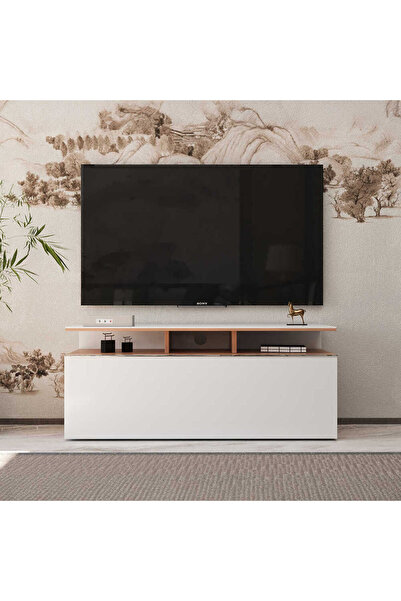 Adore Mobilya Vision Çekmeceli Tv Sehpası TVC-529-SP-1 Sonoma-Lake Beyaz