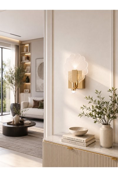 best power Aplic Acrylic Golden Floral Cloud Led Wall Light - Soft Lighting F...