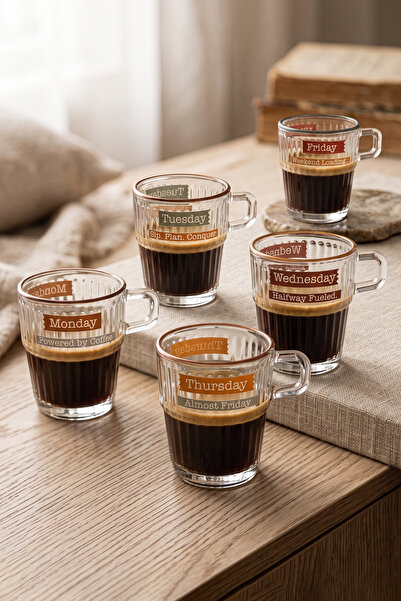Rakle Espresso Week 5'li Stackable Kahve Fincanı Seti 120 cc