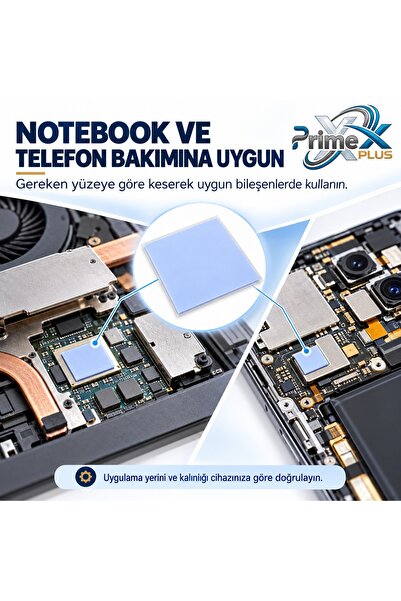 PrimeX Plus PX-PAD20 Mavi Termal Pad 10x10 cm 1 mm 20 Gr, Yüksek Isı İletken Thermal Pad, M.2 SSD Chipset Ekran Kartı Notebook Cep Telefonu PS4 PS5 Uyumlu