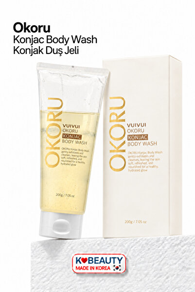 Okoru Konjak Body Wash Çift Etkili Peeling & Nemlendirici Hassas Ciltlere Uygun Kore Duş Jeli