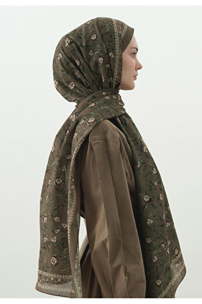 Freshscarfs Leana Desenli Pamuk Viskon Şal Vizon