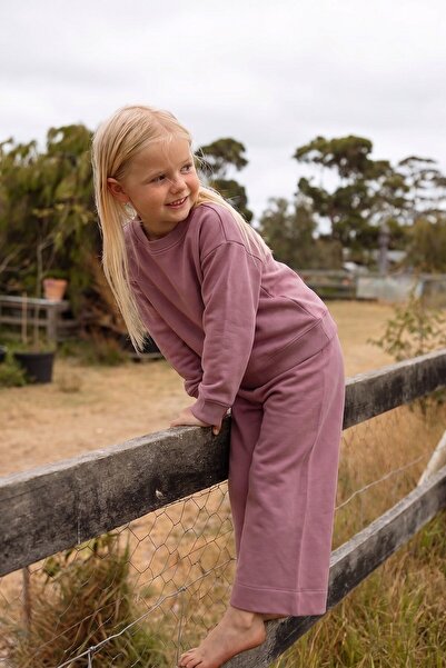 Cigit Thin Seasonal Sweatshirt Set 2-8 Years Lilac