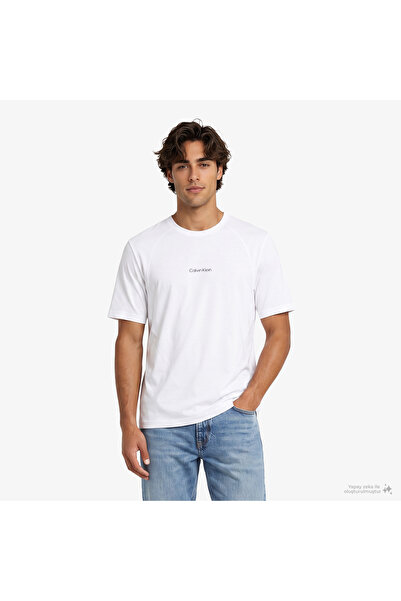 Calvin Klein S/S Crew Neck Erkek Beyaz