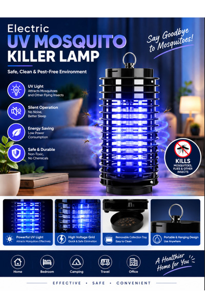 Generic Electric UV Mosquito Killer Lamp, 110-220V, Energy-Saving Insect Trap