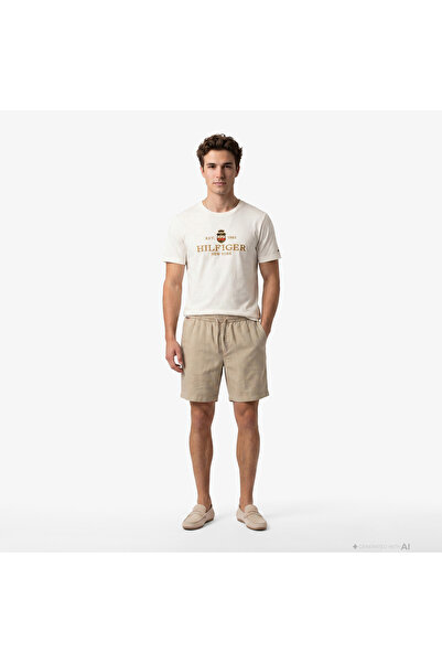 Tommy Hilfiger Seasonal Quality Men's Beige Linen Shorts