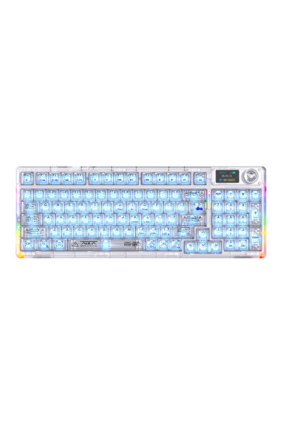 Aula F98 Pro V3 OLED Ekranlı RGB Mekanik Gaming Kablosuz Oyuncu Klavyesi Crys...