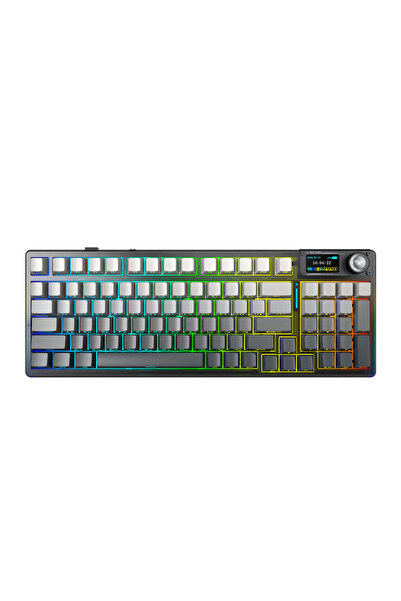Aula F98 Pro V3 OLED Ekranlı RGB Mekanik Gaming Kablosuz Oyuncu Klavyesi Crys...
