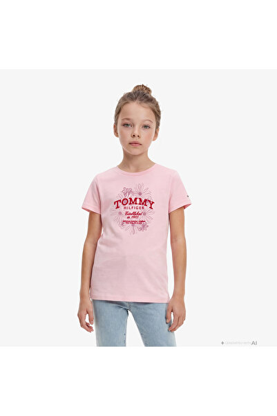 Tommy Hilfiger Flower Çocuk Pembe T-Shirt