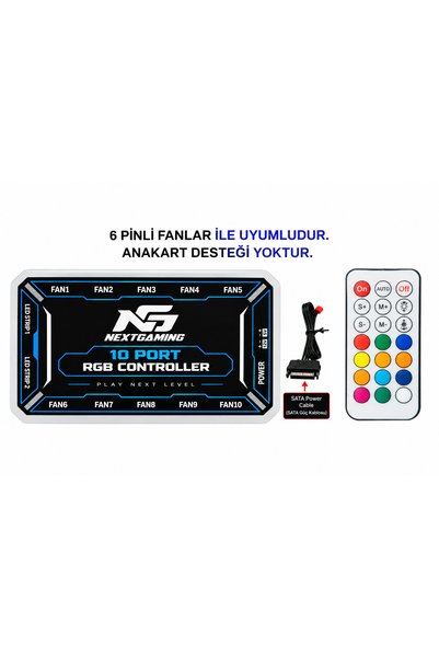Next Gaming NG 10 Port RGB Fan Kontrolcü & Kumandalı