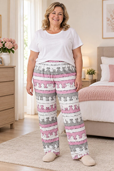 Erdenay Tekstil Battal Size Mother Combed Cotton Pajama Bottom