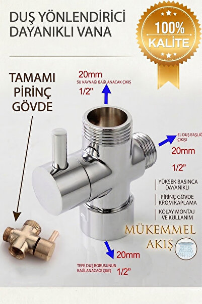 banyonatural Birinci Kalite Tepe Yağmurlama Duş Seti Robotu Su Yönlendiricisi...
