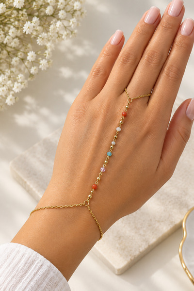 Aleda Steel Gold Colored Beaded Shahmeran