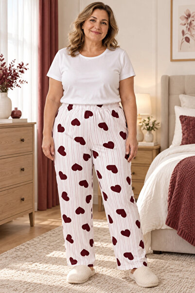 Erdenay Tekstil Battal Beden Anne Penye Pijama Alt