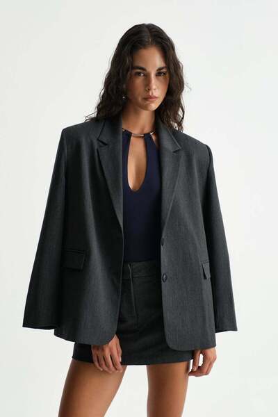Açelya Okcu Premium Kybele Boyfriend Woven Jacket