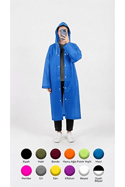 HGROUP Unisex Su Geçirmez Kapüşonlu Yağmurluk, Hafif ve Katlanabilir Yağmur P...