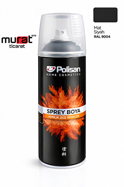 Polisan Mat Siyah Sprey Boya 400 ml | Akrilik | Hızlı Kuruma | Metal Ahşap Pl...