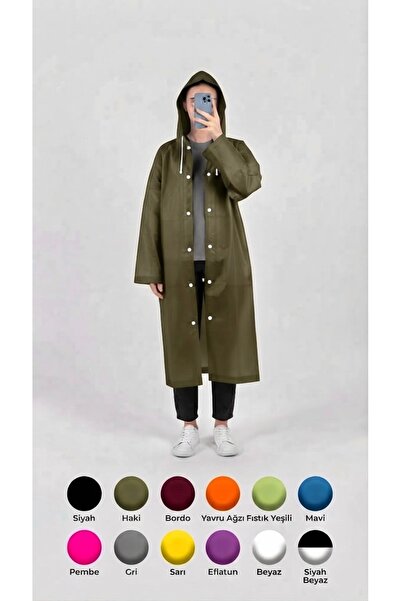 HGROUP Unisex Su Geçirmez Kapüşonlu Yağmurluk, Hafif ve Katlanabilir Yağmur P...