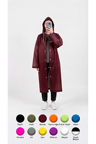 HGROUP Unisex Su Geçirmez Kapüşonlu Yağmurluk, Hafif ve Katlanabilir Yağmur P...