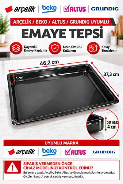 Arçelik Fırın Tepsi Bar.ank.standart Emaye Tepsi.siyah-37.3cmx46.2cm Derinlik...