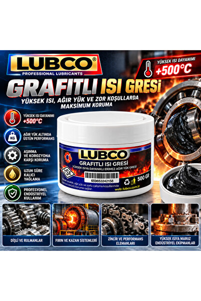 LUBCO 700 Derece Yüksek Isıya Dayanıklı Grafitli Gres Yağı 500 grm