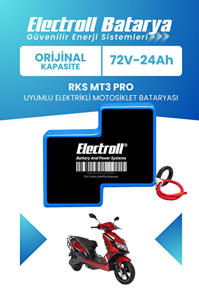 ELECTROLL Rks Mt3 Pro Uyumlu Batarya (Orijinal Kapasite) LiFePO4 72V 24Ah Elektrikli Motorsiklet Bataryası Pil